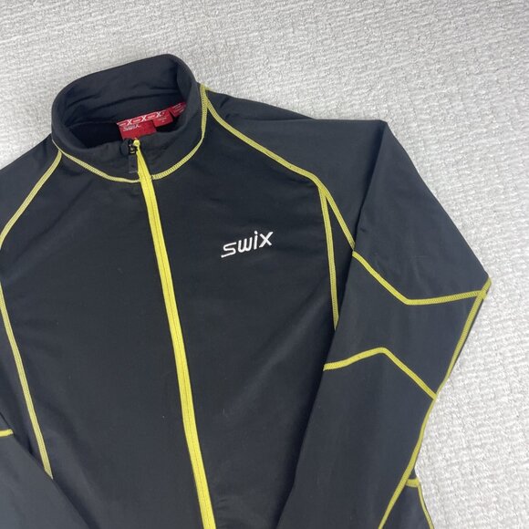 SWIX Cross-country skiing Ultralight Base layer longsleeve Full-zip Men M Black - Picture 2 of 15